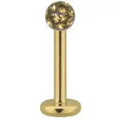 Wildcat Golden Titan Multi Jewelled Labret - 5,0 mm, Šampanjec, 4,0 mm