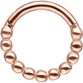 Wildcat Ball Chain Clicker - saranallinen lävistysrengas - Ruusukultainen metalli, 9,0 mm