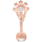 Wildcat Crystal Sunrise Micro Bananabell - lävistyskoru - 1,6 mm, 12,0 mm, Ruusukultainen metalli