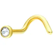 Wildcat Jewelled Nosestud - nenäkoru kristallikoristeella - 1,2 mm, Valkoinen