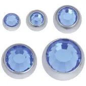 Wildcat Faceted Jewelled Ball - värilliset korukivipallot - Safiirin sininen, 5,0 mm, 1,6 mm, Hopeinen metalli