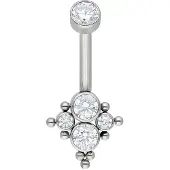 Wildcat Sparkle Bananabell - lävistyskoru - 10,0 mm, Hopeinen metalli
