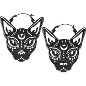 Wildcat Sphynx Hoops - korvarenkaat - Musta metalli