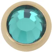 Wildcat Threaded Jewelled Ball - korupallot sisäkierteellä - Smaragdin vihreä, 5,0 mm, 1,6 mm, Kultainen metalli