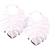 Wildcat Monstera Leaf Hoops - korvarenkaat - Hopeinen metalli