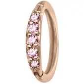 Wildcat Top Pave Crystal Clicker<!--63f5eea3324a3--> - 1,2 mm, Ruusukultainen metalli, Vaaleanpunainen, 9,0 mm