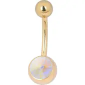 Wildcat Double Jewelled Navel Bananabell - napakoru - 12,0 mm, Aurora Boreale, Kultainen metalli