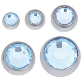 Wildcat Faceted Jewelled Ball - värilliset korukivipallot - Vaaleansininen, 6,0 mm, 2,0 mm, Hopeinen metalli