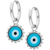 Wildcat Little Nazar Eye Hoops - huggies-korvarenkaat (pari) - Hopeinen metalli