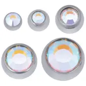 Wildcat Faceted Jewelled Ball - värilliset korukivipallot - Aurora Boreale, 4,0 mm, 1,2 mm, Hopeinen metalli