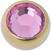 Wildcat Threaded Jewelled Ball - korupallot sisäkierteellä - Pinkki, 5,0 mm, 1,6 mm, Kultainen metalli