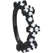 Wildcat Tiara Clicker - saranallinen rengas - Musta metalli, 12,0 mm