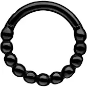 Wildcat Ball Chain Clicker - saranallinen lävistysrengas - Musta metalli, 7,0 mm