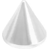 Wildcat Cone - kartio-koristeosa (titaania) - 4,0 mm/4,0 mm, 1,2 mm, Hopeinen metalli