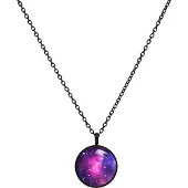 Wildcat Pink Galaxy Necklace - kaulakoru pyöreällä riipuksella - Musta metalli