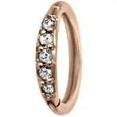 Wildcat Top Pave Crystal Clicker<!--63f5eea3324a3--> - 1,2 mm, Ruusukultainen metalli, Valkoinen, 8,0 mm