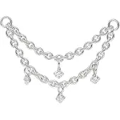 Wildcat Multilayer Crystal Piercing Connection Chain - lävistyskorun ketju - Hopeinen metalli