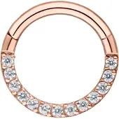 Wildcat Pave Set Septum Clicker<!--6424f9dc48660--> - Ruusukultainen metalli, 8,0 mm
