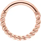 Wildcat Twisted Rope Clicker - lävistysrengas - 1,6 mm, Ruusukultainen metalli, 6,0 mm