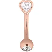 Wildcat Heart Micro Bananabell<!--641fd9517d905--> - 1,6 mm, 10,0 mm, Ruusukultainen metalli