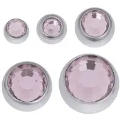 Wildcat Faceted Jewelled Ball - värilliset korukivipallot - Laventelinpunainen, 2,5 mm, 1,2 mm, Hopeinen metalli