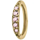 Wildcat Top Pave Crystal Clicker<!--63f5eea3324a3--> - 1,2 mm, Kultainen metalli, Vaaleanpunainen, 8,0 mm