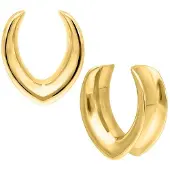 Wildcat Oval Ear Saddles<!--6400c96f18802--> - Kultainen metalli, 6,0 mm