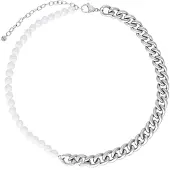 Wildcat Chunky Pearl Necklace - kaulakoru - Hopeinen metalli