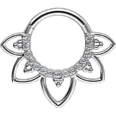 Wildcat Oriental Crystal Septum -lävistysrengas - Hopeinen metalli