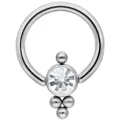 Wildcat Bindi Attachment Closure Ring - 1,0 mm, Srebrna, 3,0 mm, 12,0 mm