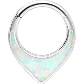 Wildcat Chunky Opal Septum Clicker - saranallinen lävistysrengas - Hopeinen metalli