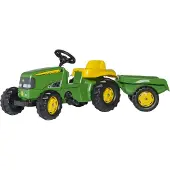 Rolly Toys John Deere Polkutraktori + Peräkärry, Vihreä