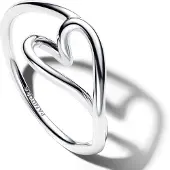 Pandora Organically Shaped Heart Small Ring - Silver - 54