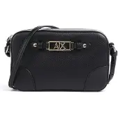 Armani Exchange for woman. XW002612AF15632UC010 Crossbody bag with front metal plate and adjustable strap black (OSFA), Casual, Polyeste