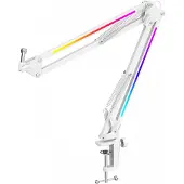 Fifine RGB -metalli mikrofoniteline - Valkoinen
