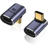 NÖRDIC USB4 kulmikas sovitin uros-naaras 40G 8K60Hz PD240W