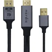 NÖRDIC HDMI-Displayport-kaapeli 1m 4K60Hz 18Gbps