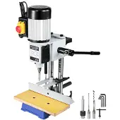 Vevor puuntyöstöporakone, 550 W 2800 RPM Powermatic-porakone, onttoporakone talttateräsarjoilla, pöytäporakone, pyöreiden tai neliönmuotoisten reikien tekemiseen puuhun