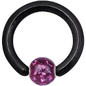 Wildcat Klemmkugelring With Multi Jewelled Ball - 1,6 mm, Fuksija, 8,0 mm