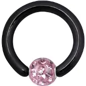 Wildcat Klemmkugelring With Multi Jewelled Ball - 1,6 mm, Roza, 8,0 mm