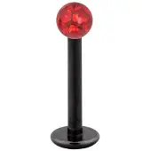 Wildcat Multi Jewelled Labret - 9,0 mm, Rot, 3,0 mm