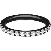Wildcat Pave Set Crystal Clicker - Lävistyskoru - Musta metalli, 6,0 mm