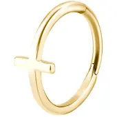 Wildcat Hinged Cross Ring<!--641003606cfbf--> - Kultainen metalli, 12,0 mm