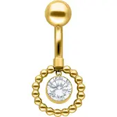 Wildcat Bubble Circle Bananabel - lävistyskoru - 10,0 mm, Kultainen metalli, Valkoinen
