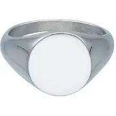 Wildcat Hopeanvärinen kaiverrettava pyöreä kantasormus - Hopeinen metalli, 21,0 mm