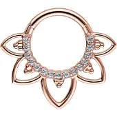 Wildcat Oriental Crystal Septum -lävistysrengas - Ruusukultainen metalli
