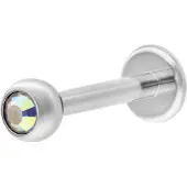 Wildcat Basic Jewelled Labret -lävistyskoru - 12,0 mm, Aurora Boreale, 4,0 mm