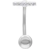 Wildcat Crystal Bar Micro Bananabell - lävistyskoru - 1,6 mm, 12,0 mm, Hopeinen metalli