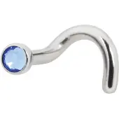 Wildcat Jewelled Nosestud - nenäkoru kristallikivellä - 1,0 mm, Safiirin sininen