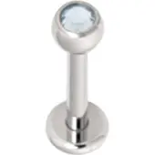 Wildcat Basic Jewelled Labret -lävistyskoru - 7,0 mm, Vaaleansininen, 4,0 mm